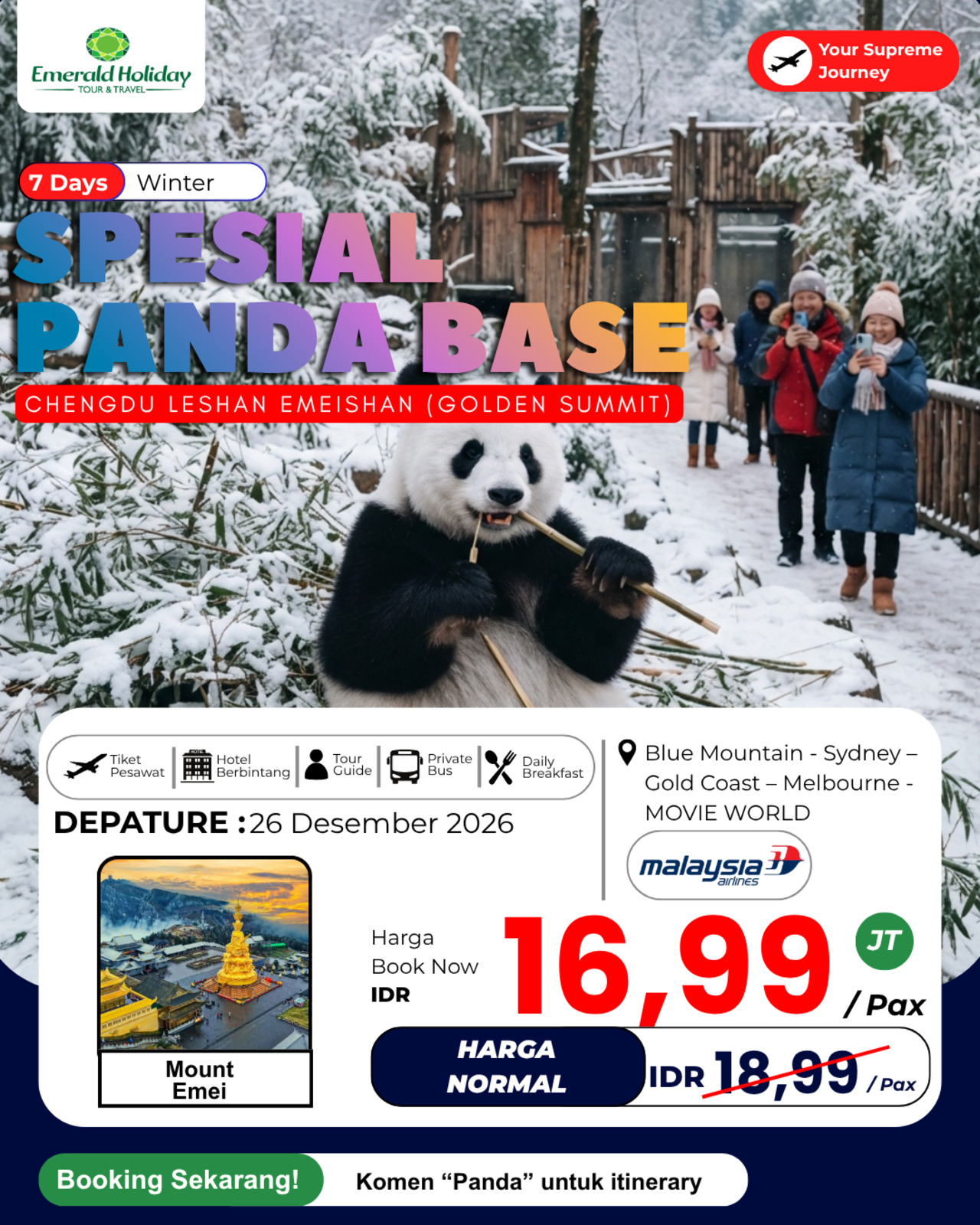 7D CHENGDU LESHAN EMEISHAN 26 DES 26